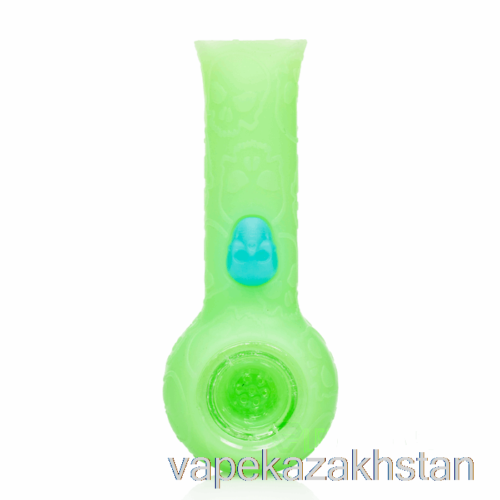 Vape Disposable Stratus Silicone Skull Hand Pipe Green Glow (UV Green)